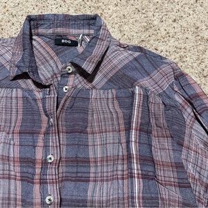 Oversized Plaid BDG Button Up Shirt